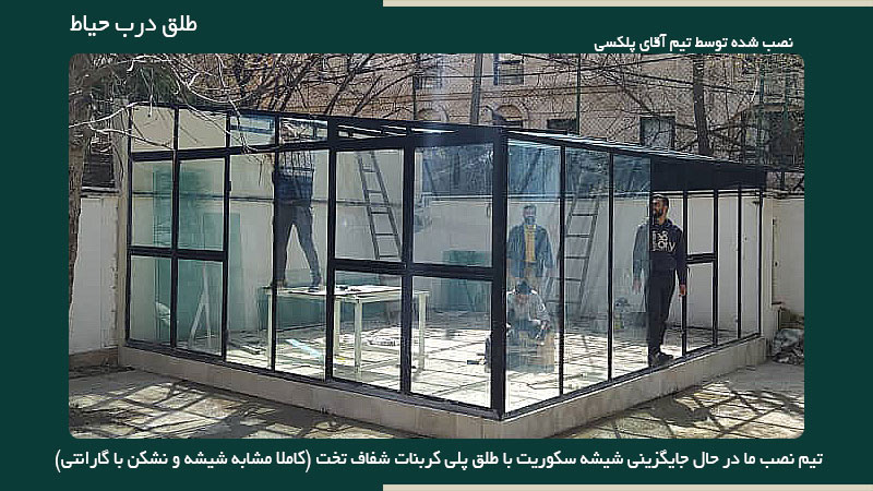 طلق شفاف درب حیاط